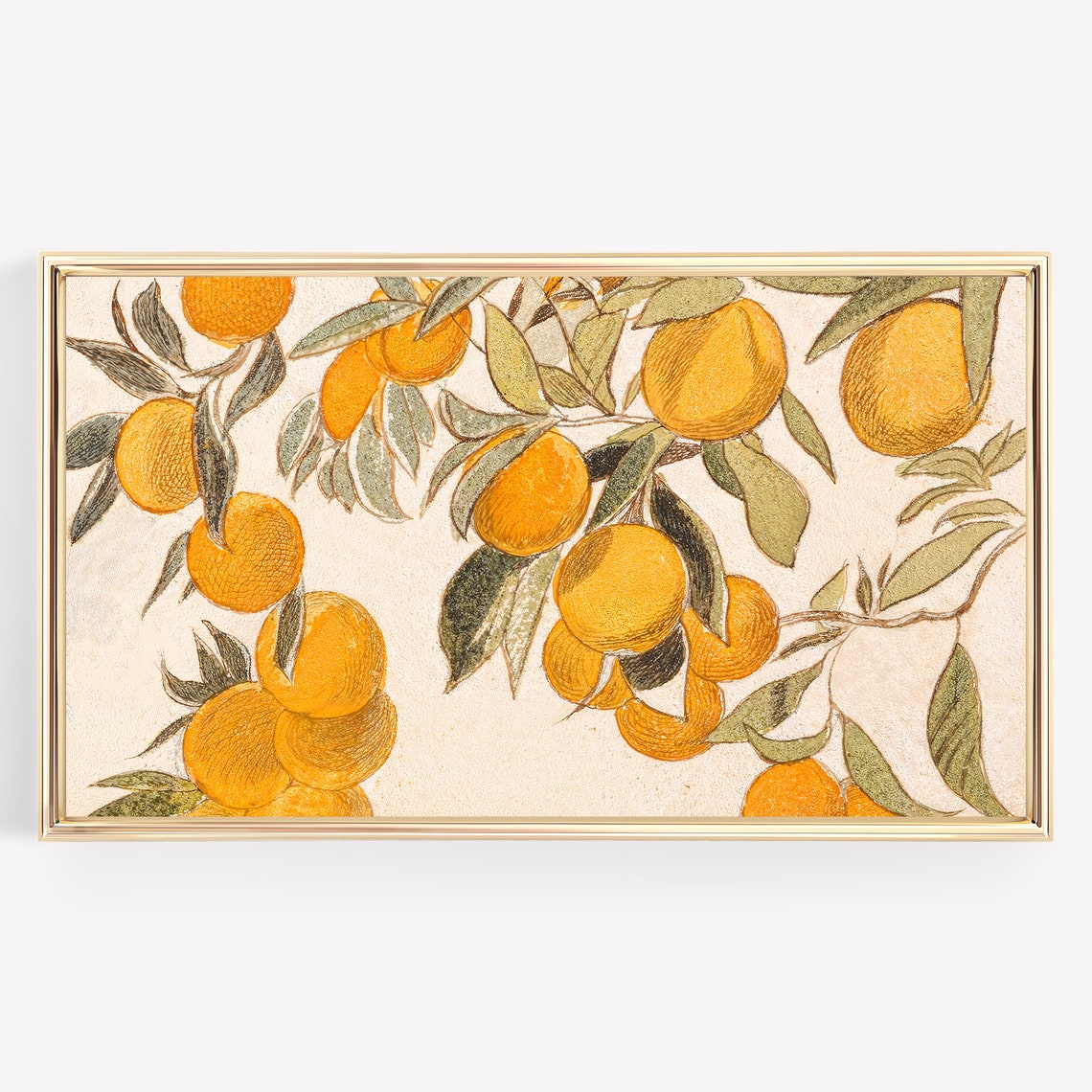 Oranges on Branches Botanical Vintage Fruit Illustration Wall Art - Image 2