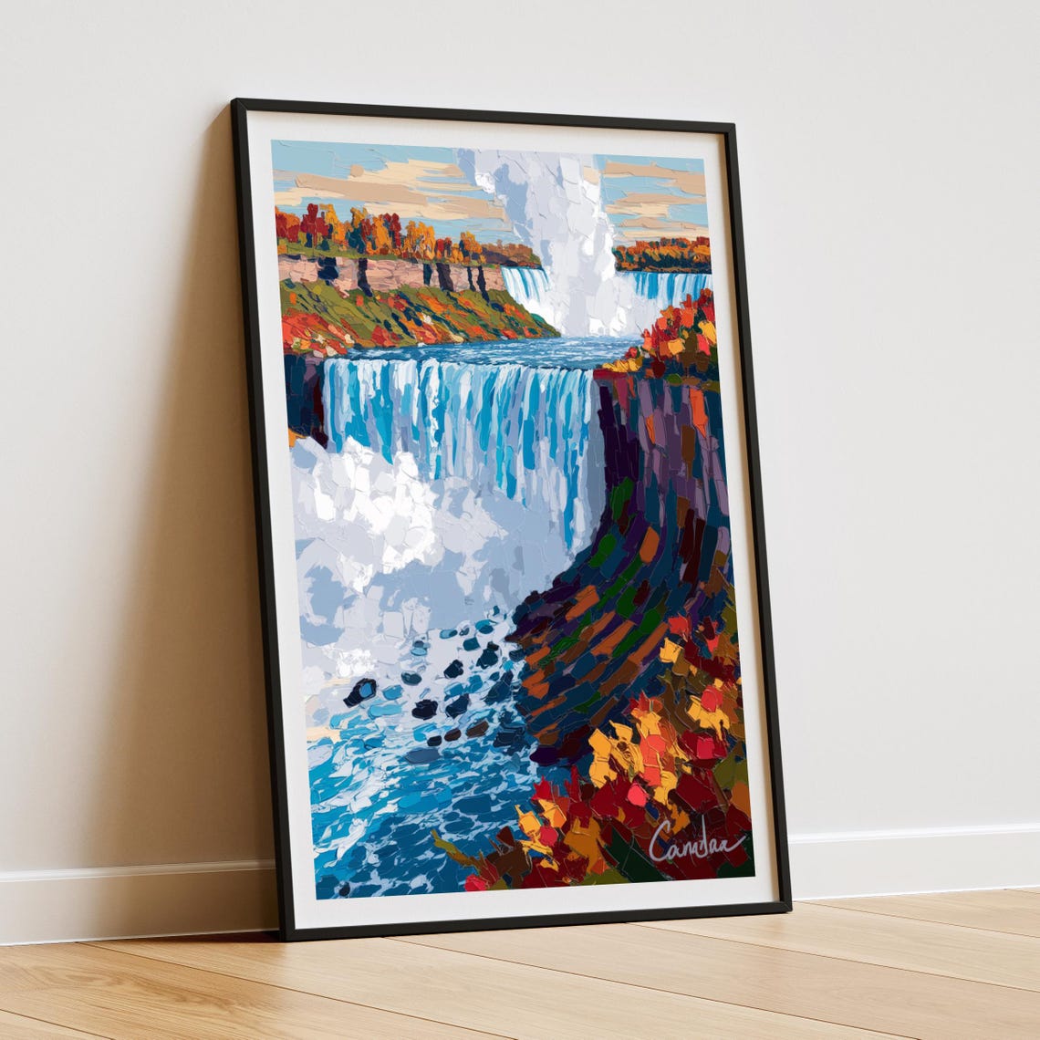 Niagara Falls Art Print, Autumn Landscape - Image 3