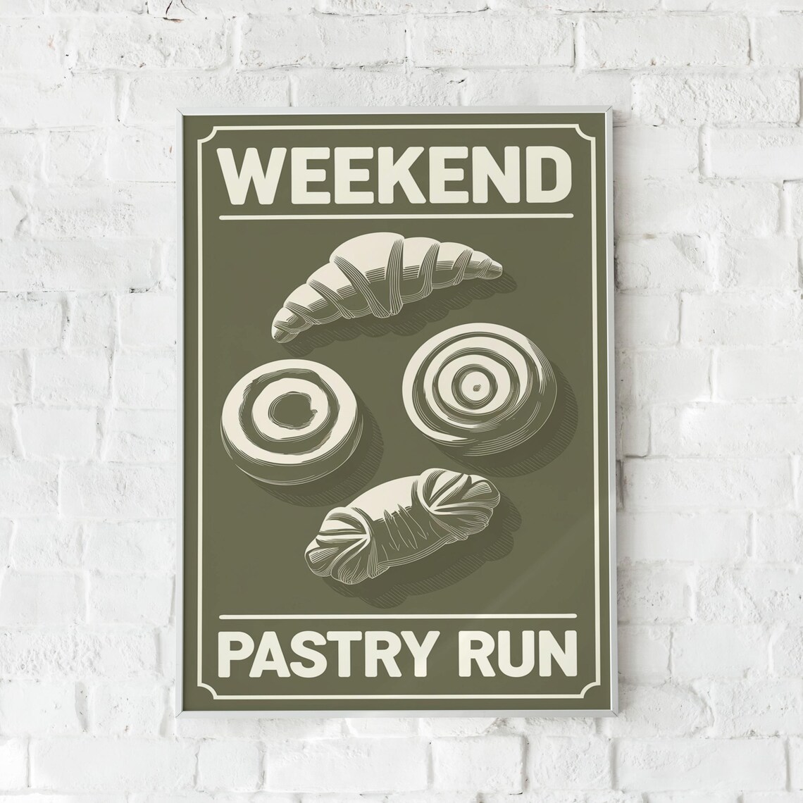 Minimalist Croissant Art Print, Kitchen Decor - Image 6