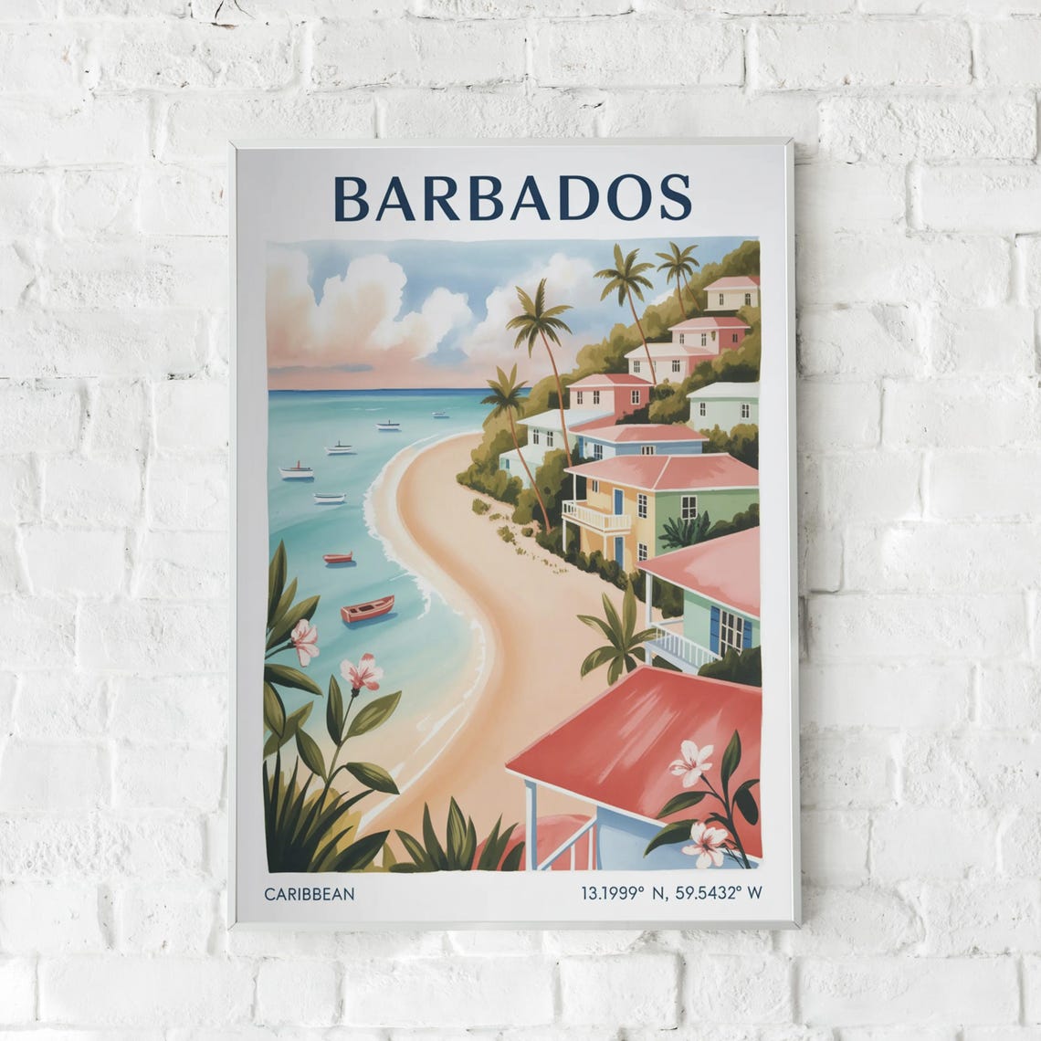 Barbados Vintage Travel Poster, Caribbean Beach - Image 5