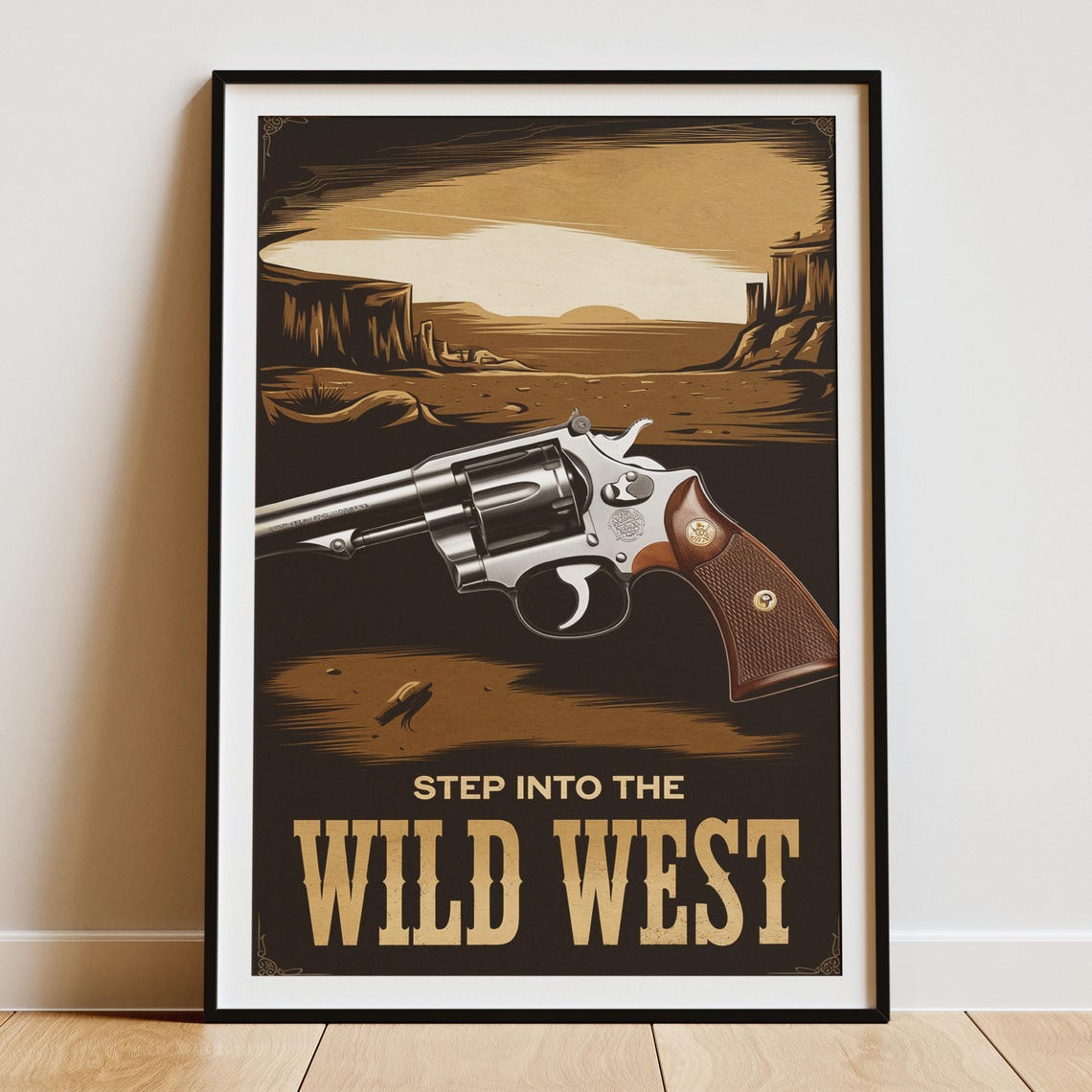 Classic Cowboy Revolver, Western Decor Art Print - Image 4