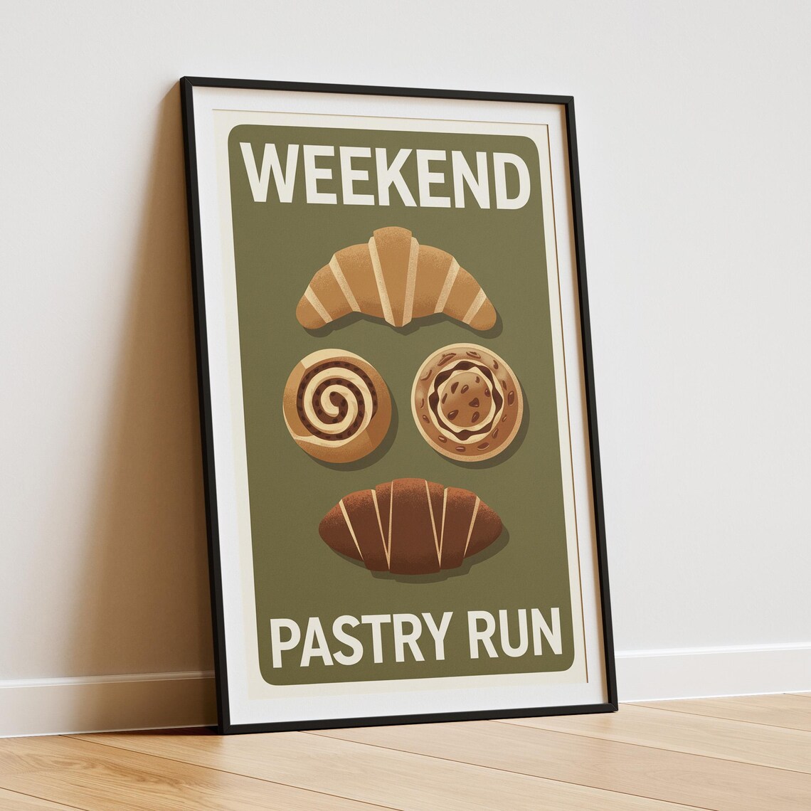 Weekend Pastry Run, Minimalist Kitchen Art Print - Image 4