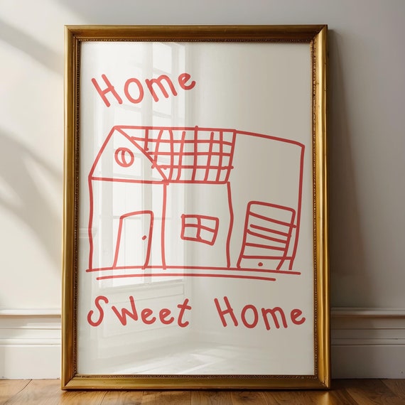 Home Sweet Home Farmhouse Entryway Decor Hand Drawn Eclectic Entryway Wall Art Welcome Sign Home Sweet Home Sign