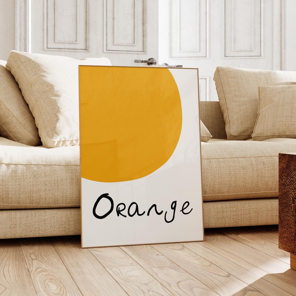 Orange Half Circle Bold Color Block Minimalist Word Poster Art