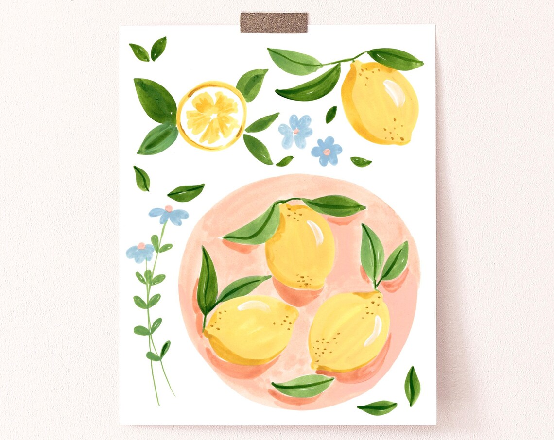 Lemons and Flowers Art Print, Sabina Fenn Illustration - Image 3