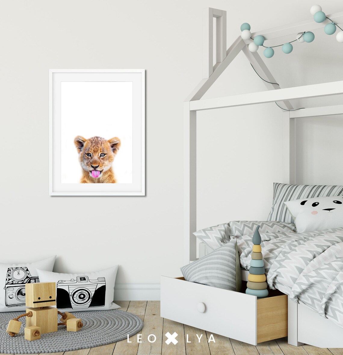 Lion Cub Photography Safari Nursery Art Print - Image 2