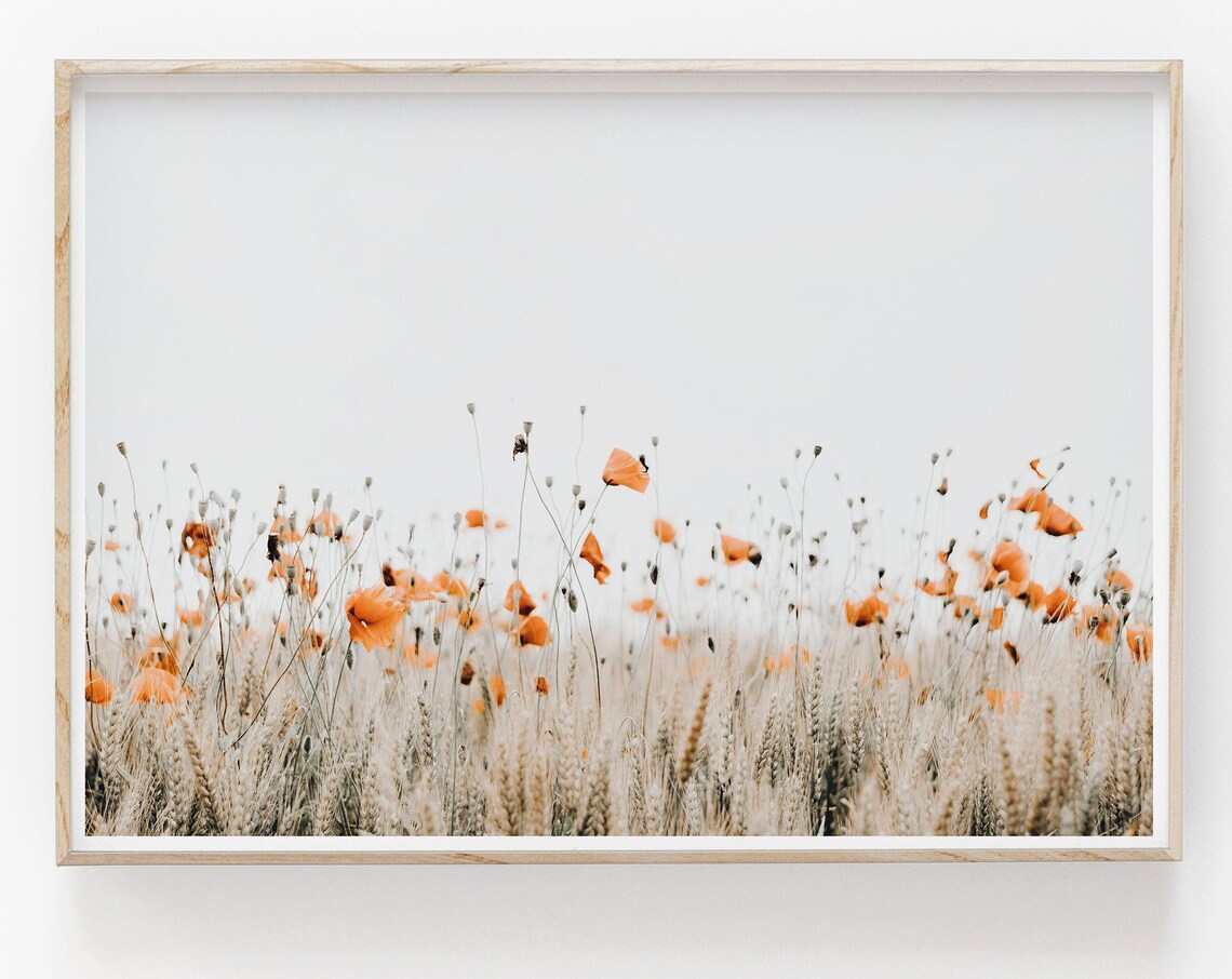 Poppy Print, Modern Minimalist Floral Poster - Image 2