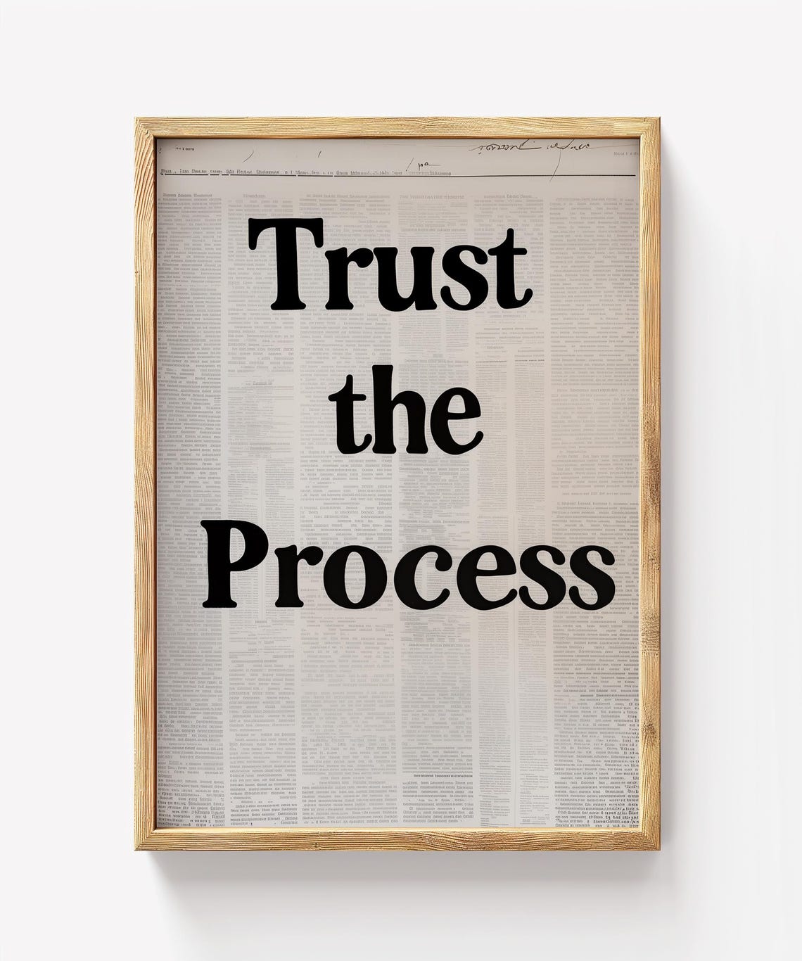 Trust The Process Vintage Newspaper Serif Background Quote Poster