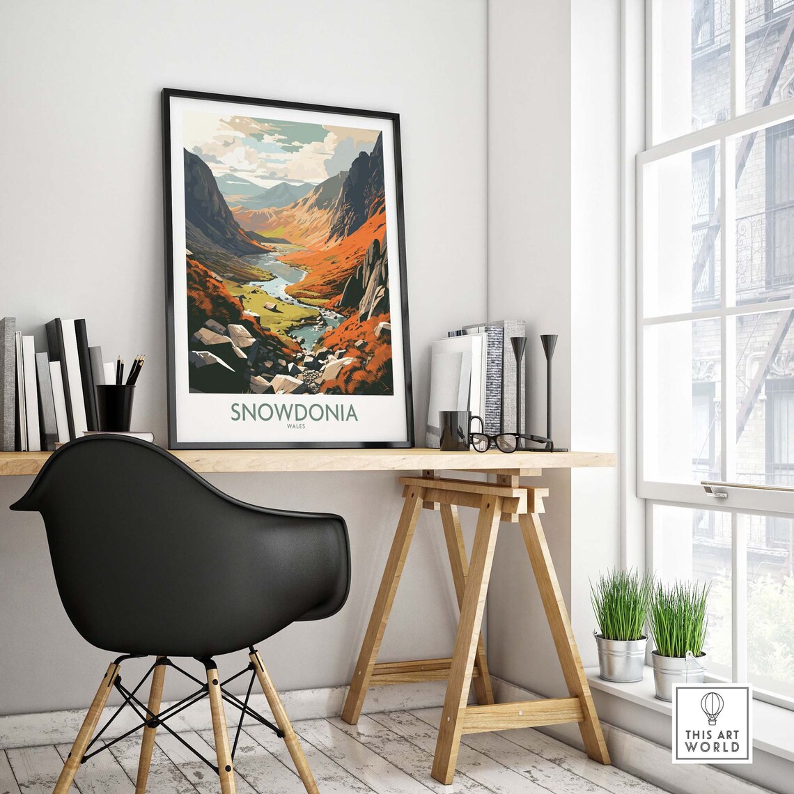 Snowdonia Wales Mountain Valley Autumn Colors Landscape Poster - Image 4