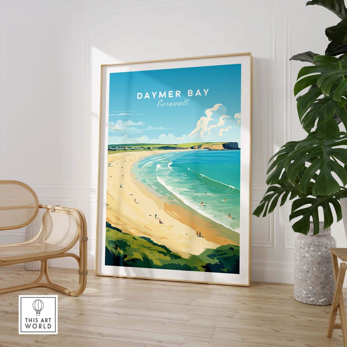 Daymer Bay Cornwall Travel Poster, Landscape Art - Image 3