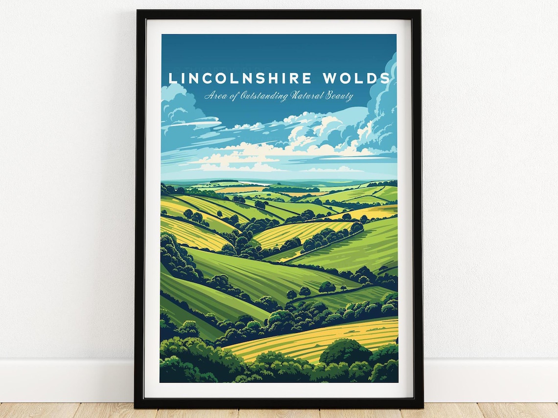 Lincolnshire Wolds Rolling Farmland Hills England Countryside Poster