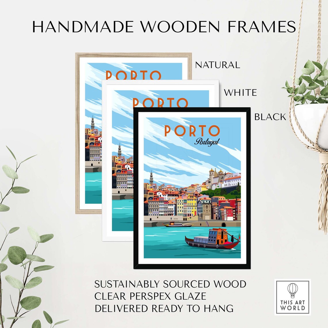 Porto Portugal Travel Poster, Wall Art Print - Image 2