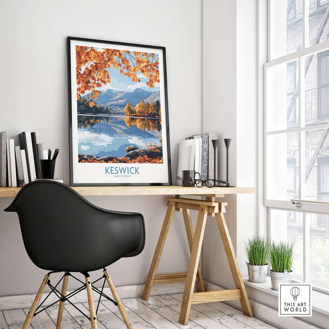 Keswick Travel Poster, Lake District Illustration - Image 4