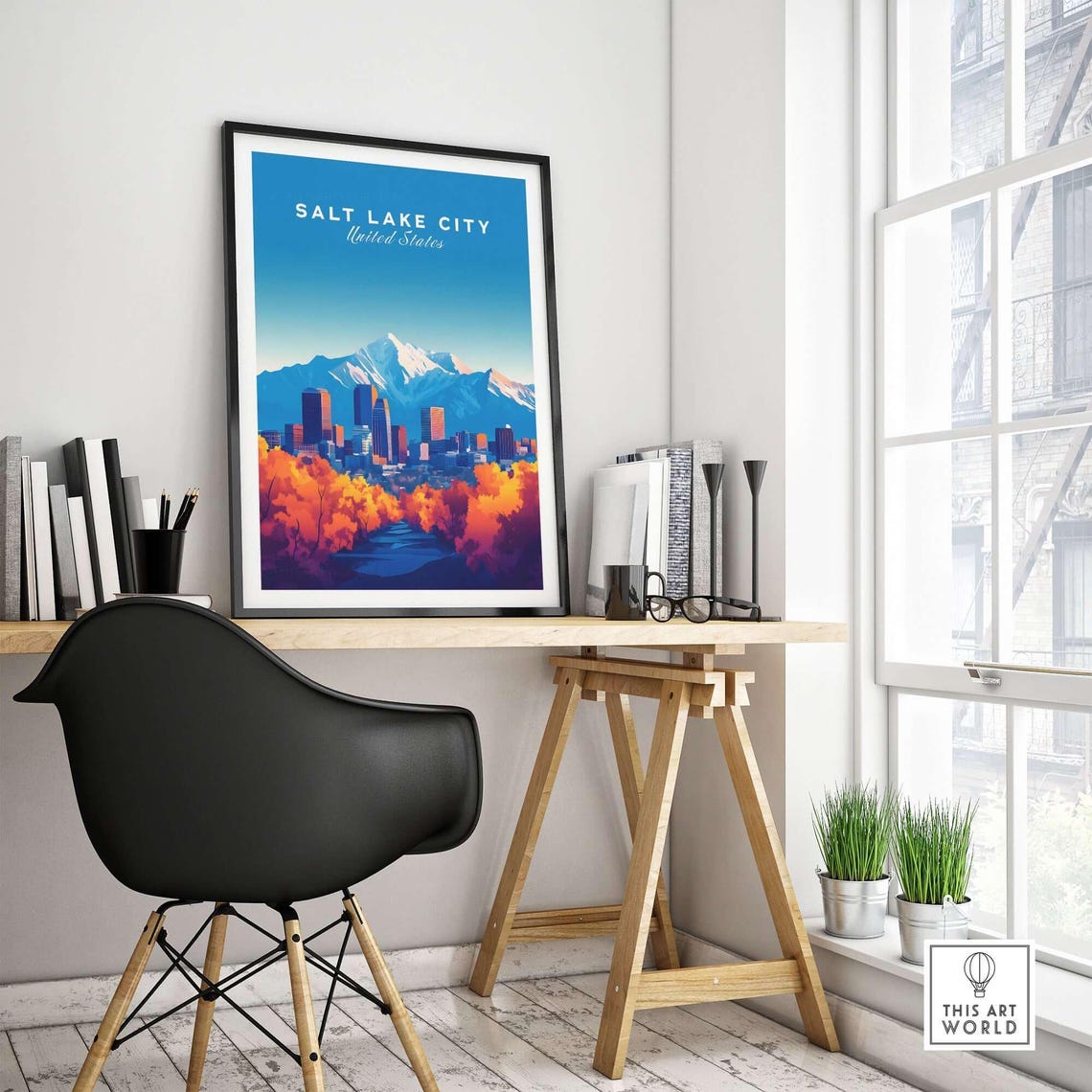 Salt Lake City Travel Poster, Utah City Illustration - Image 4