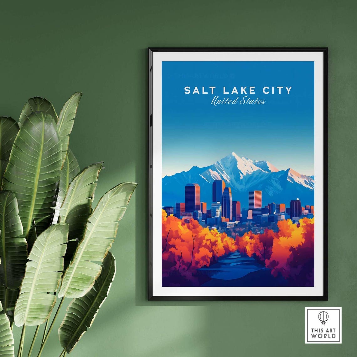 Salt Lake City Travel Poster, Utah City Illustration - Image 2