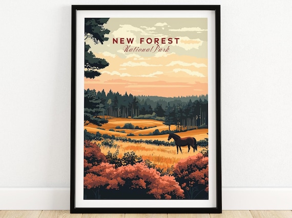 New Forest England National Park Travel Poster