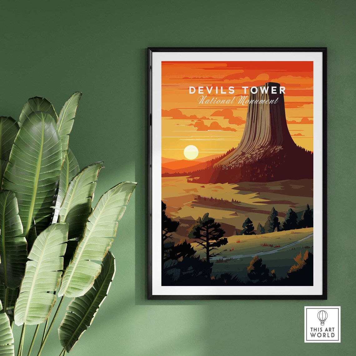 Devils Tower Travel Poster Art Print, Wall Decor - Image 2