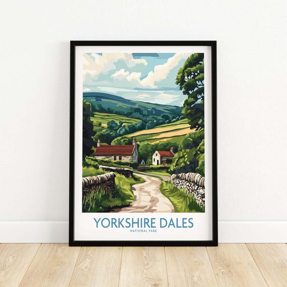 Yorkshire Dales National Park Wall Art Print Travel Poster Home Decor Artwork Gift Illustration Lover