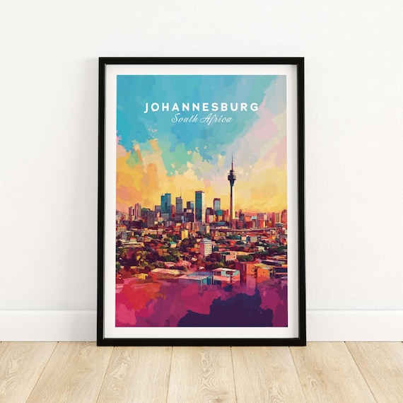 Johannesburg Skyline, South Africa Travel Poster