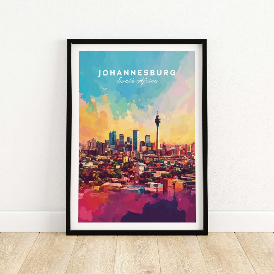 Johannesburg Skyline, South Africa Travel Poster