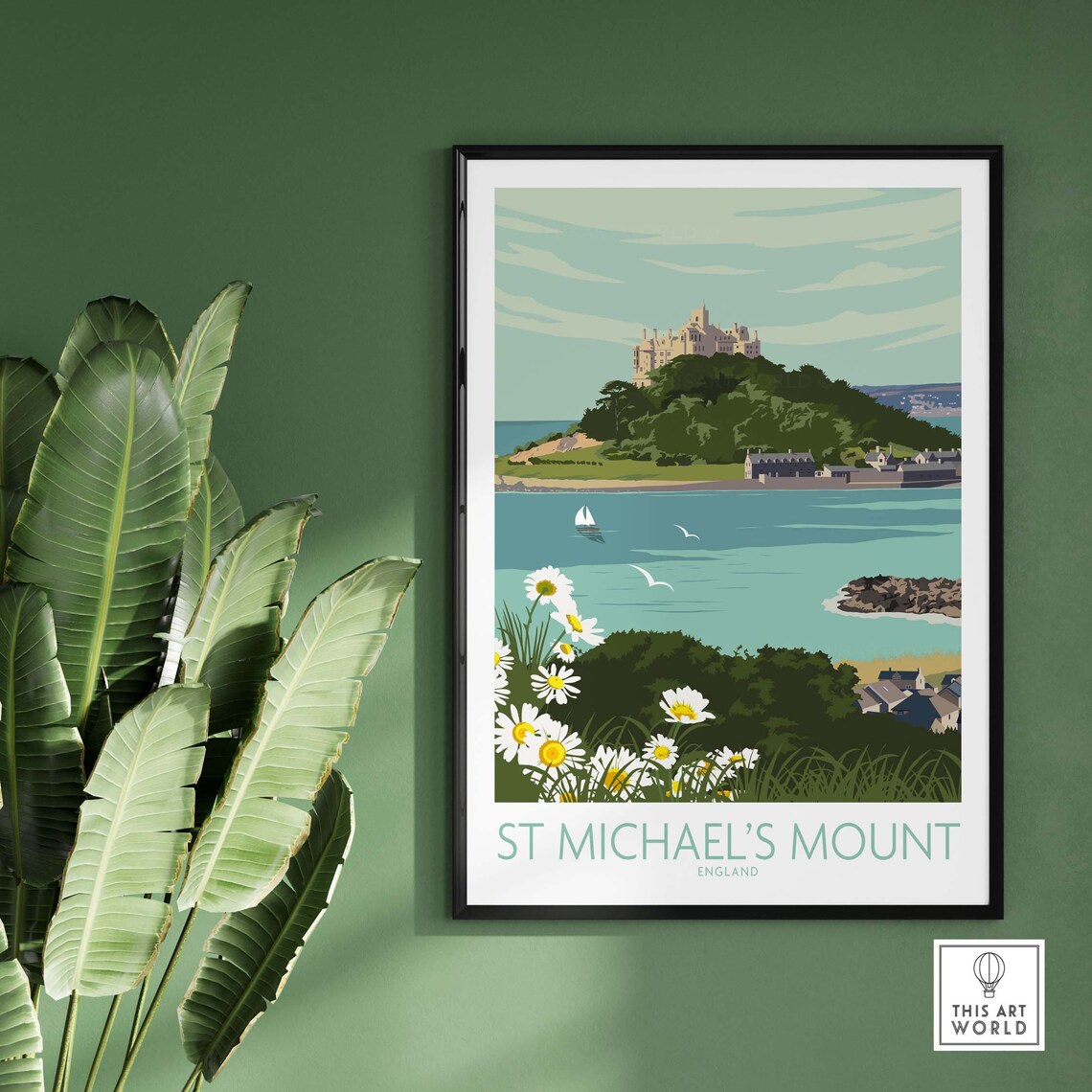 Cornwall Travel Poster, St Michaels Mount Art Print - Image 3