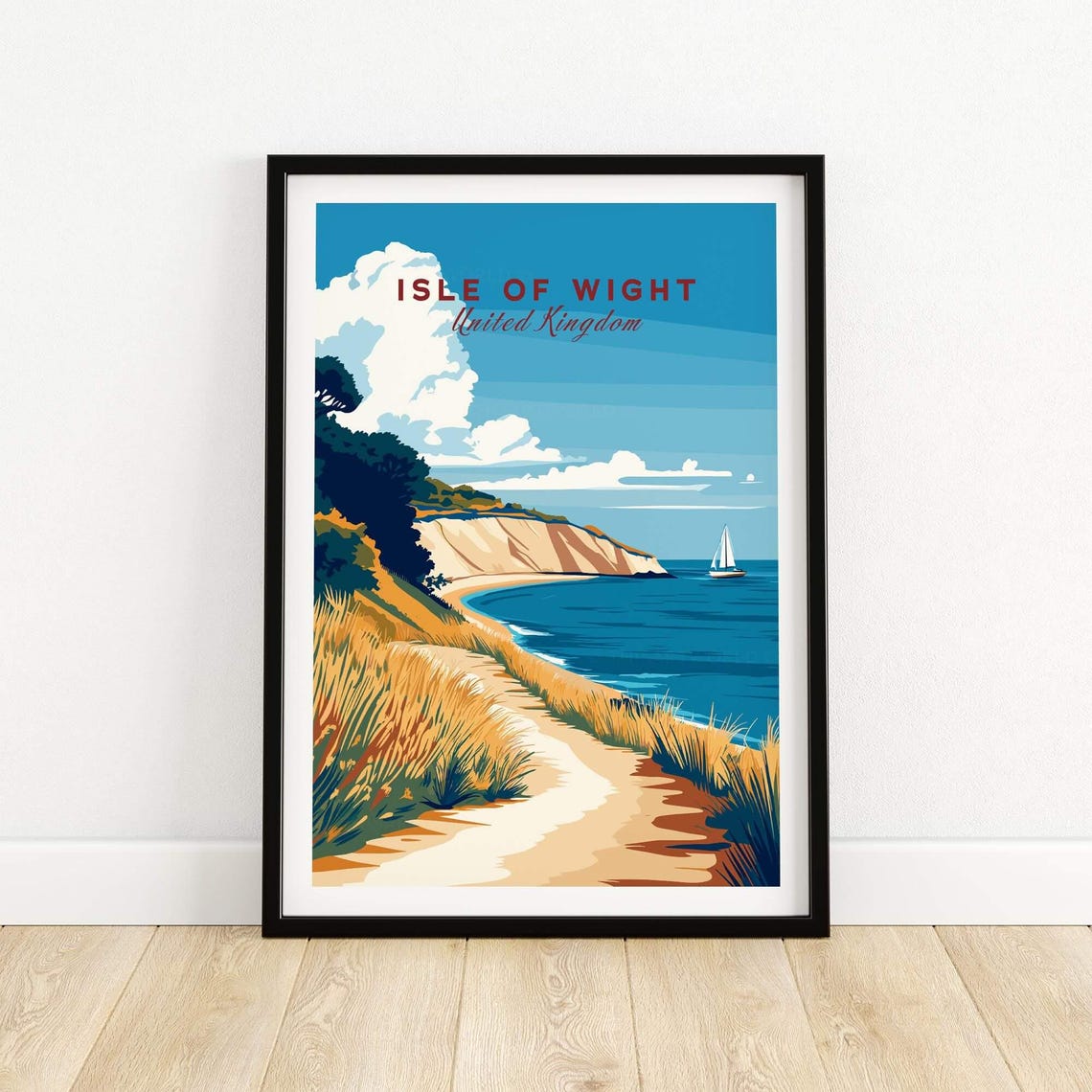 Isle Of Wight England Travel Poster, Illustration