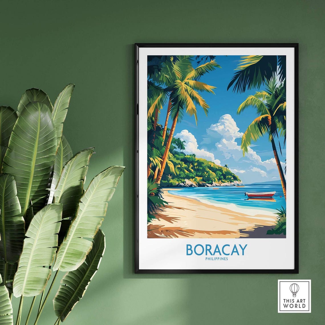 Boracay Philippines Travel Poster, Beach Illustration - Image 2