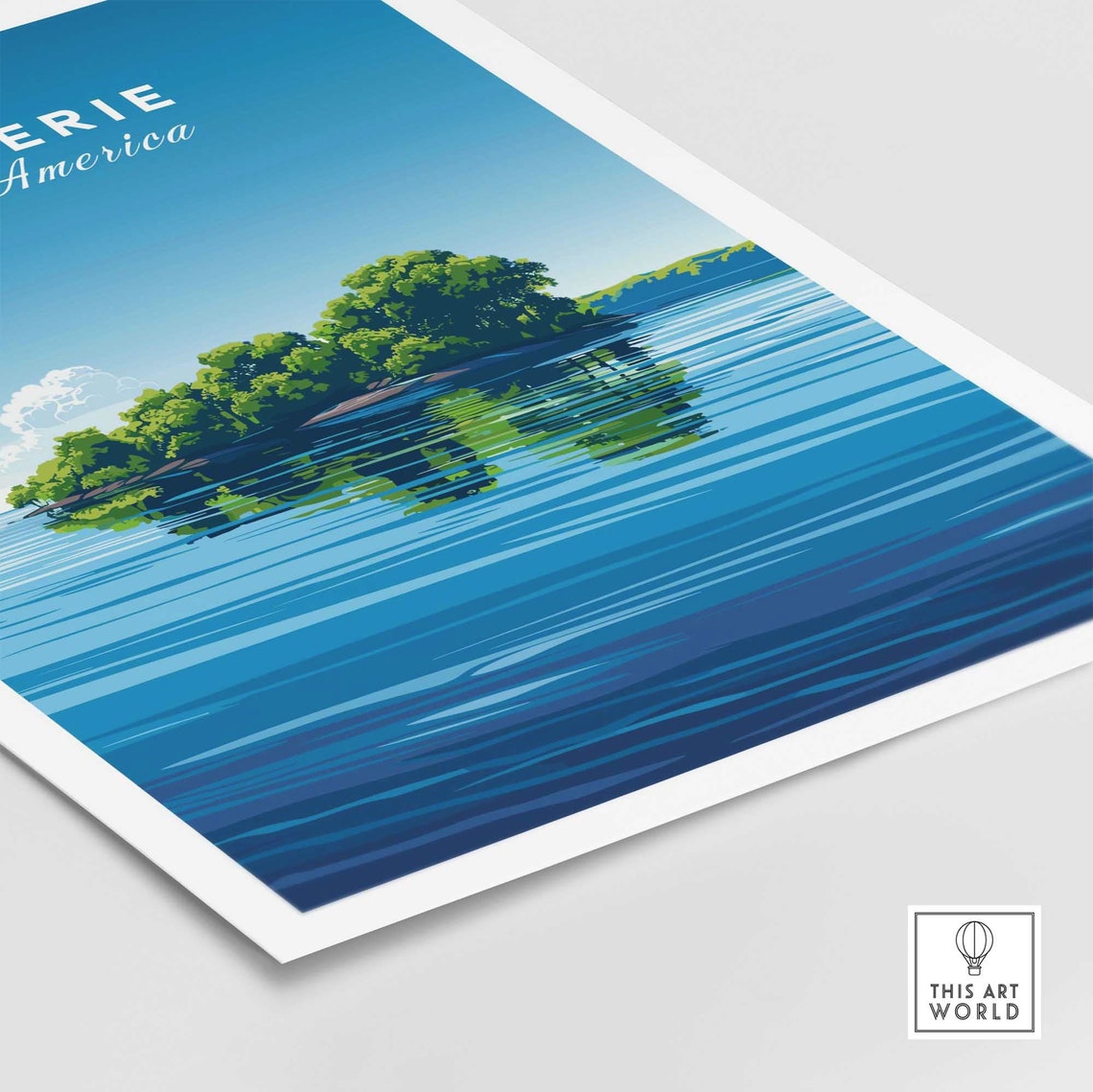Lake Erie Travel Poster Great Lakes Travel Print Wall Art Lake Erie Poster Gift Home Decor Lake Erie Art Lover Gift Lake Erie Artwork - Image 4