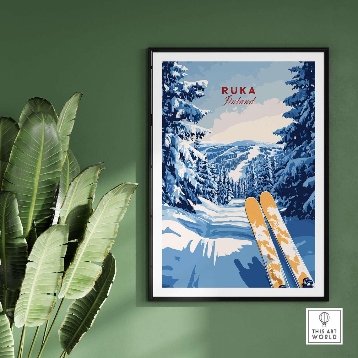 Ruka Travel Poster, Ski Resort Adventure - Image 2
