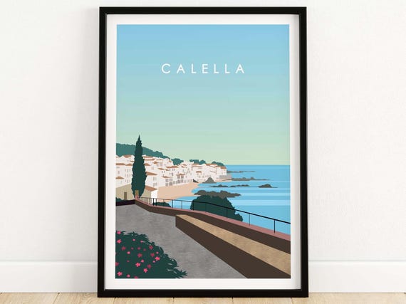 Calella Spain Minimal Travel Poster, Costa Brava
