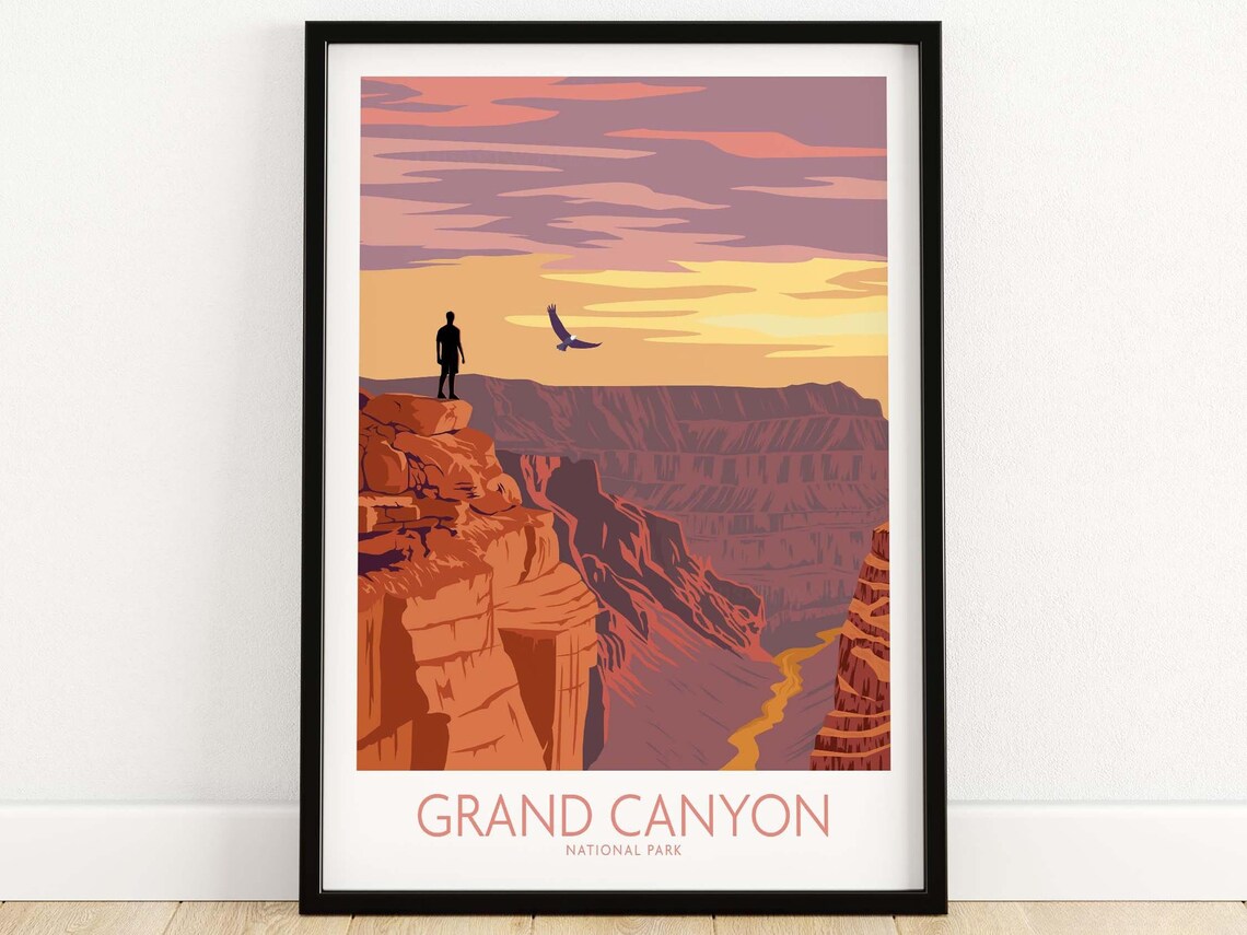 Grand Canyon Poster Print, National Park Travel Poster
