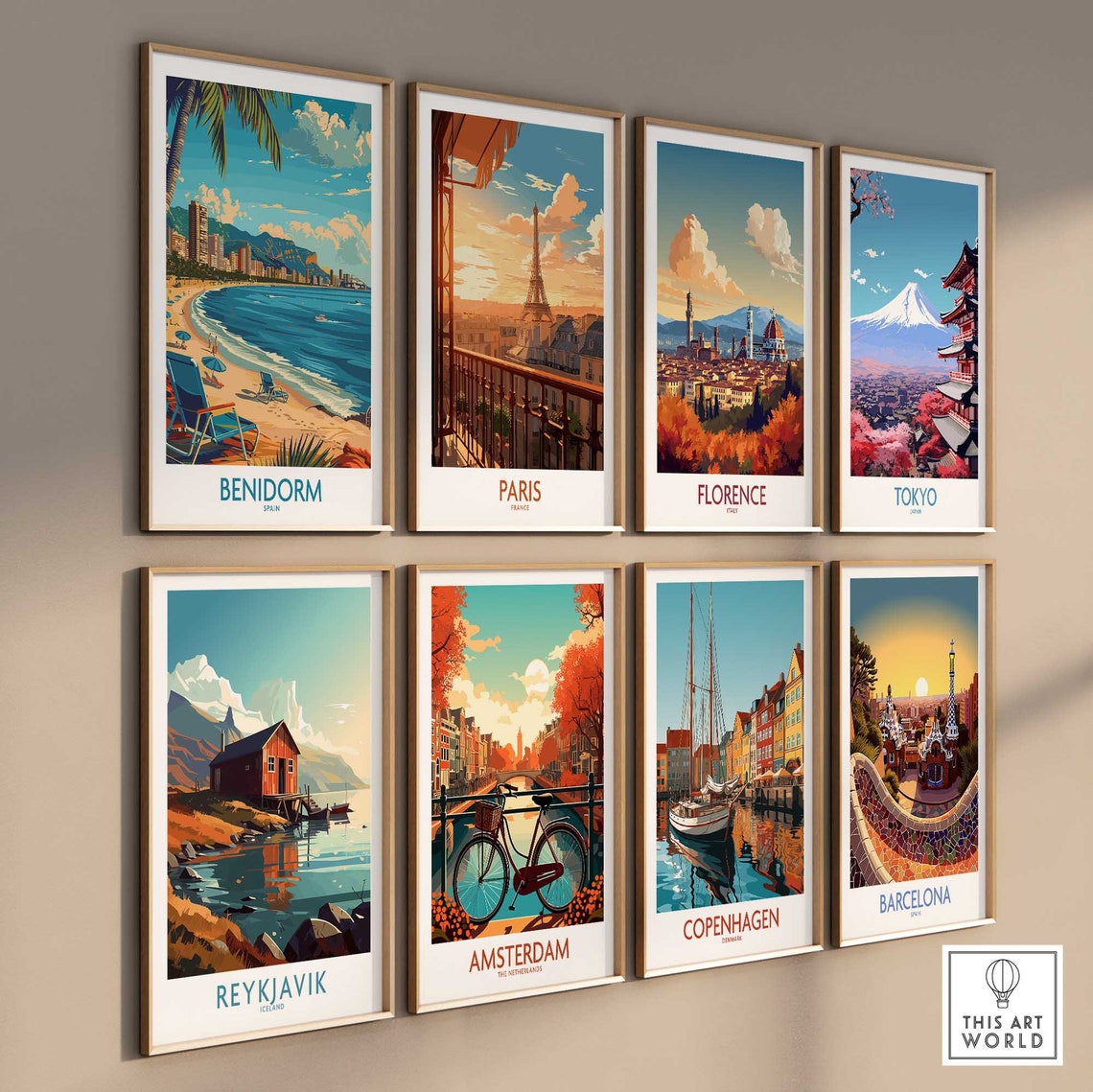 Benidorm Spain Curved Beach High Rise Coastline Summer Poster - Image 3