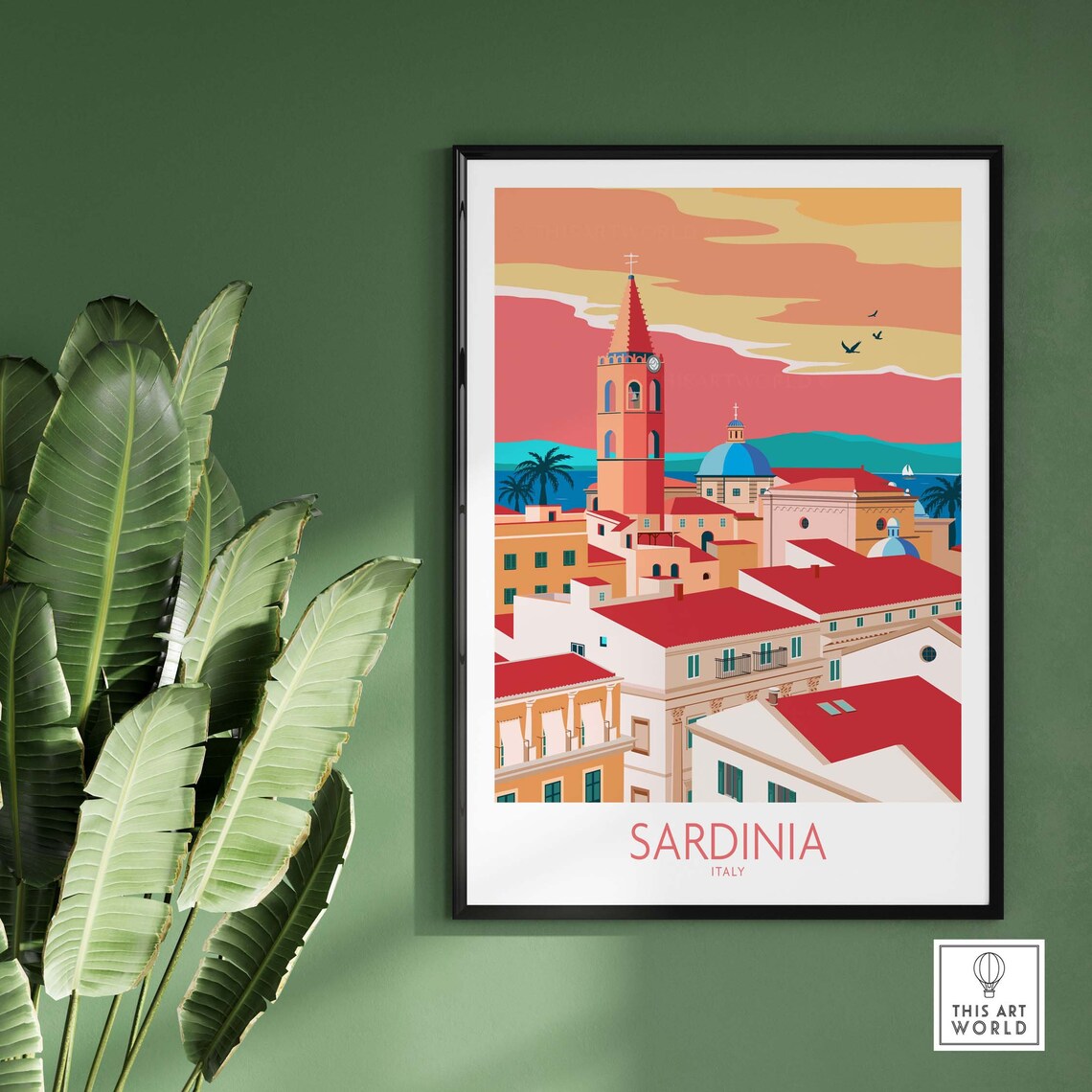 Sardinia Italy Travel Poster, Travel Poster Art Print - Image 2