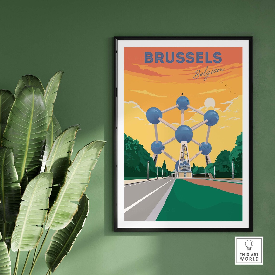 Brussels Belgium Travel Poster Wall Art Print - Image 3