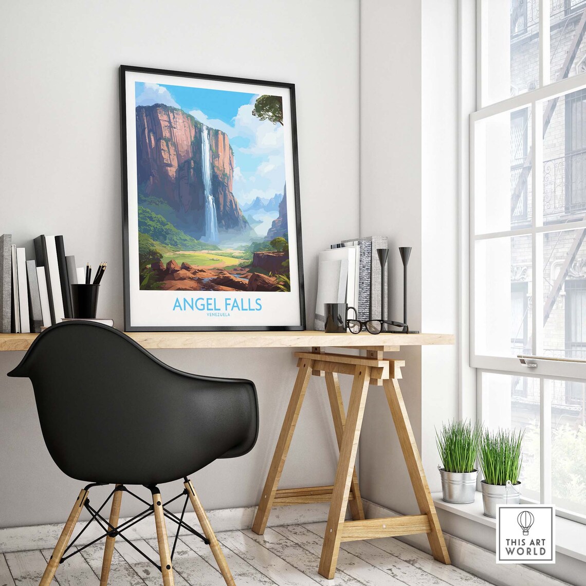 Angel Falls Venezuela Tallest Waterfall Tepui Vintage Travel Poster - Image 4