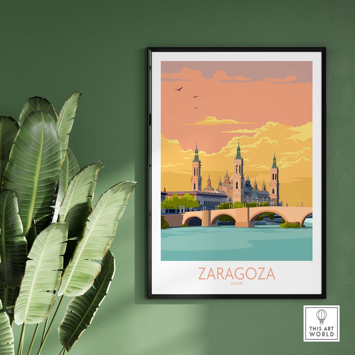 Zaragoza Spain Travel Poster, City Wall Decor - Image 3