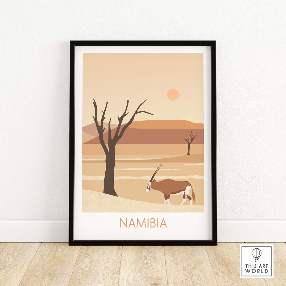 Namibia Travel Poster, African Travel Poster Print