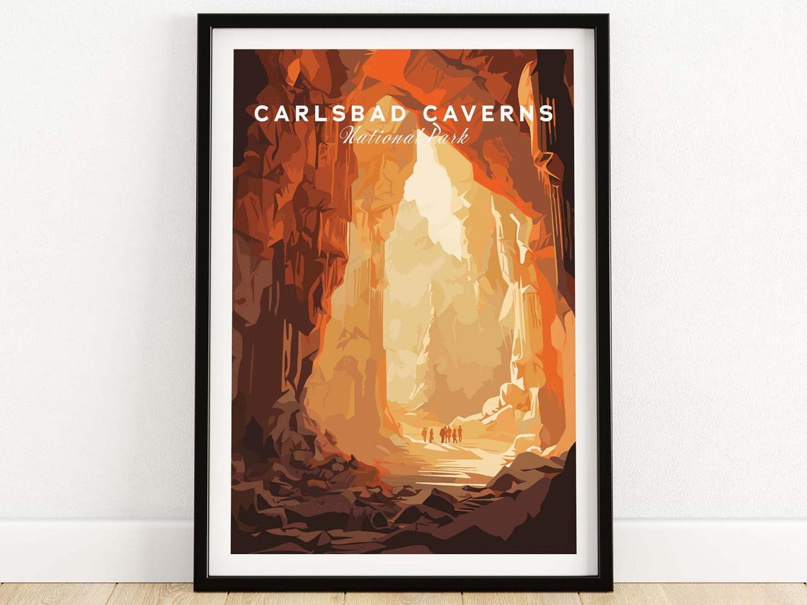 Carlsbad Caverns National Park Cave Interior Light Art Poster