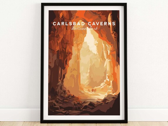 Carlsbad Caverns National Park Cave Interior Light Art Poster