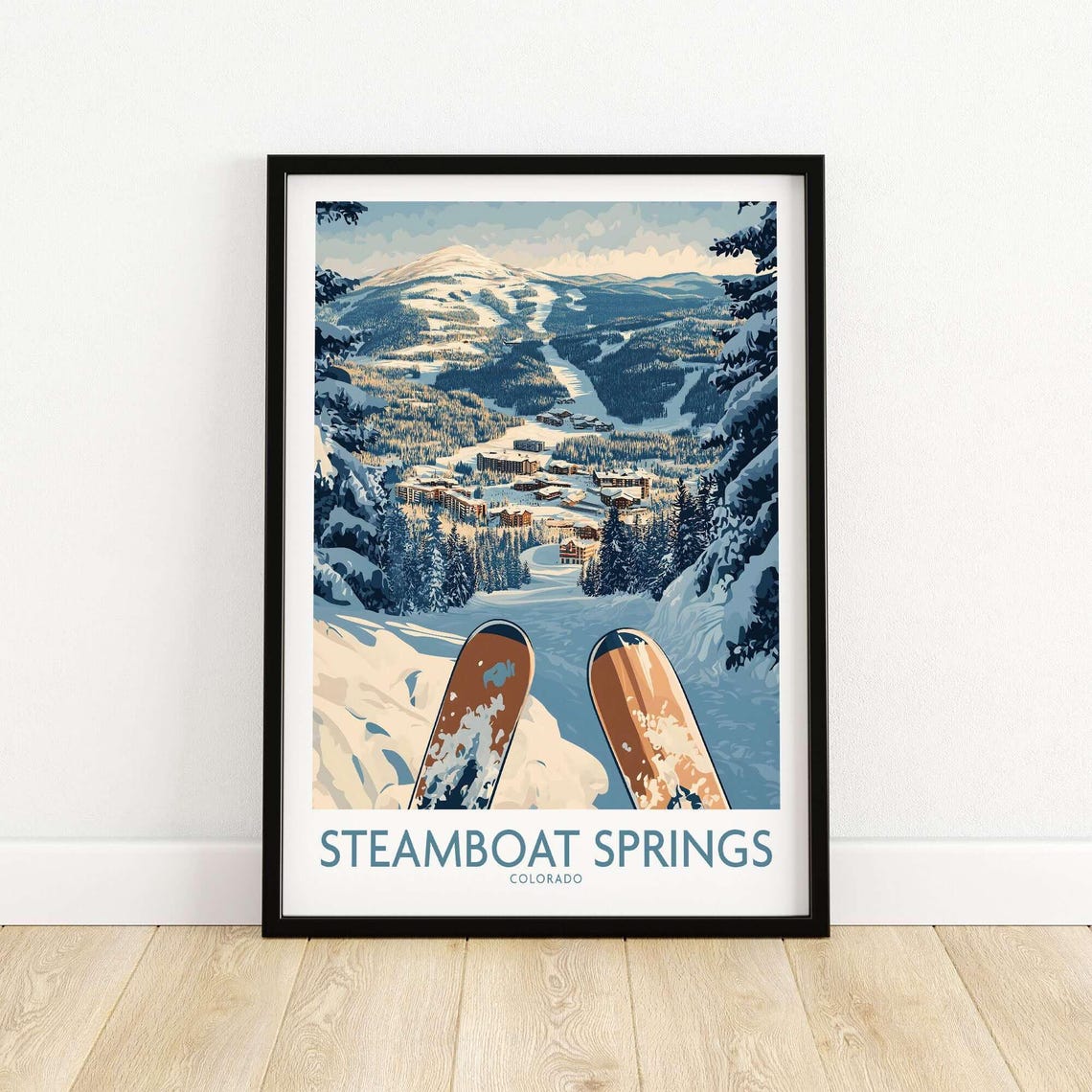 Steamboat Springs Ski Art Print, Colorado Lodge Decor - Image 5