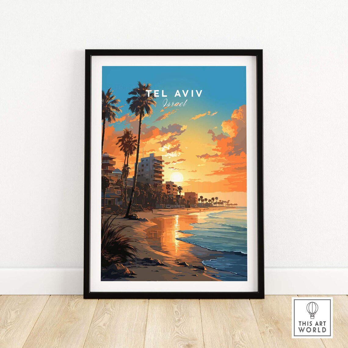 Tel Aviv Travel Poster, Home Decor Illustration
