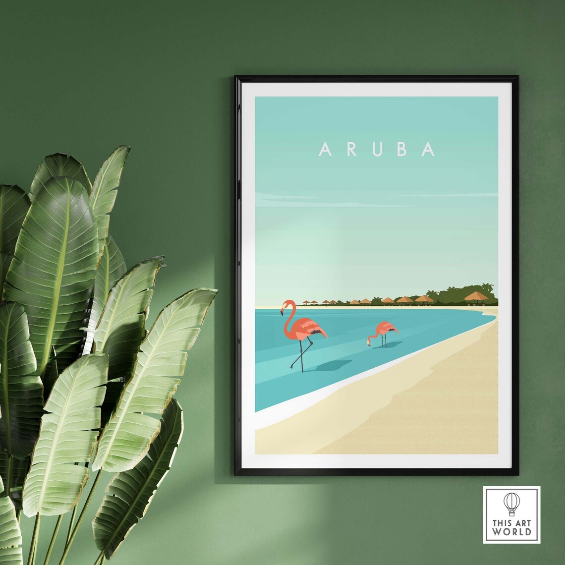 Aruba Travel Poster, Caribbean Island Beach Art - Image 3