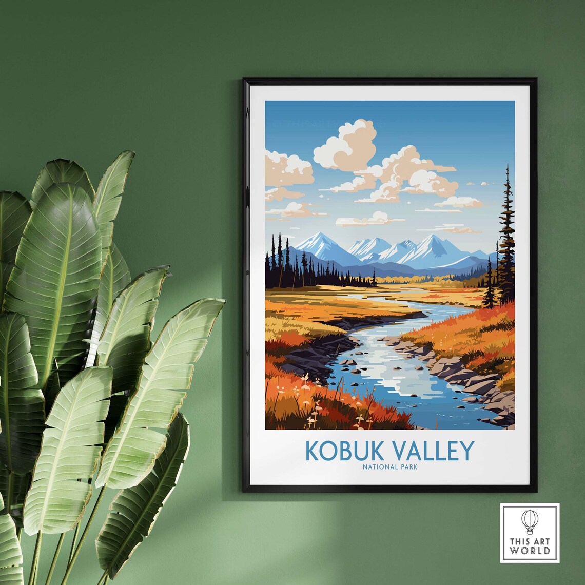 Kobuk Valley National Park Arctic Autumn Tundra River Scene Poster - Image 2