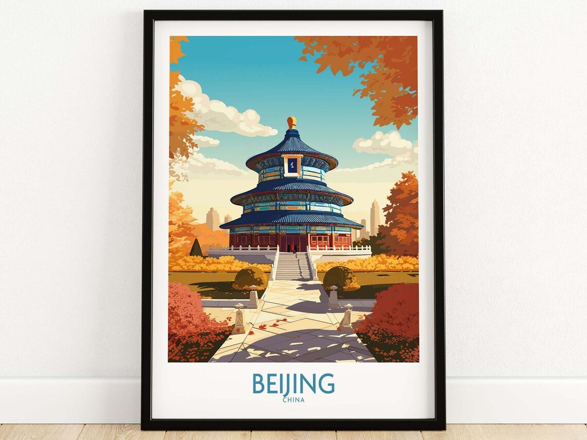 Beijing Travel Poster, Home Decor Art Print