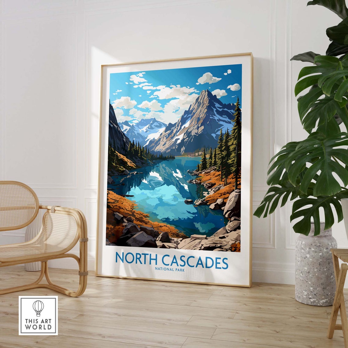 North Cascades National Park Alpine Lake Peak Reflection Poster - Image 3