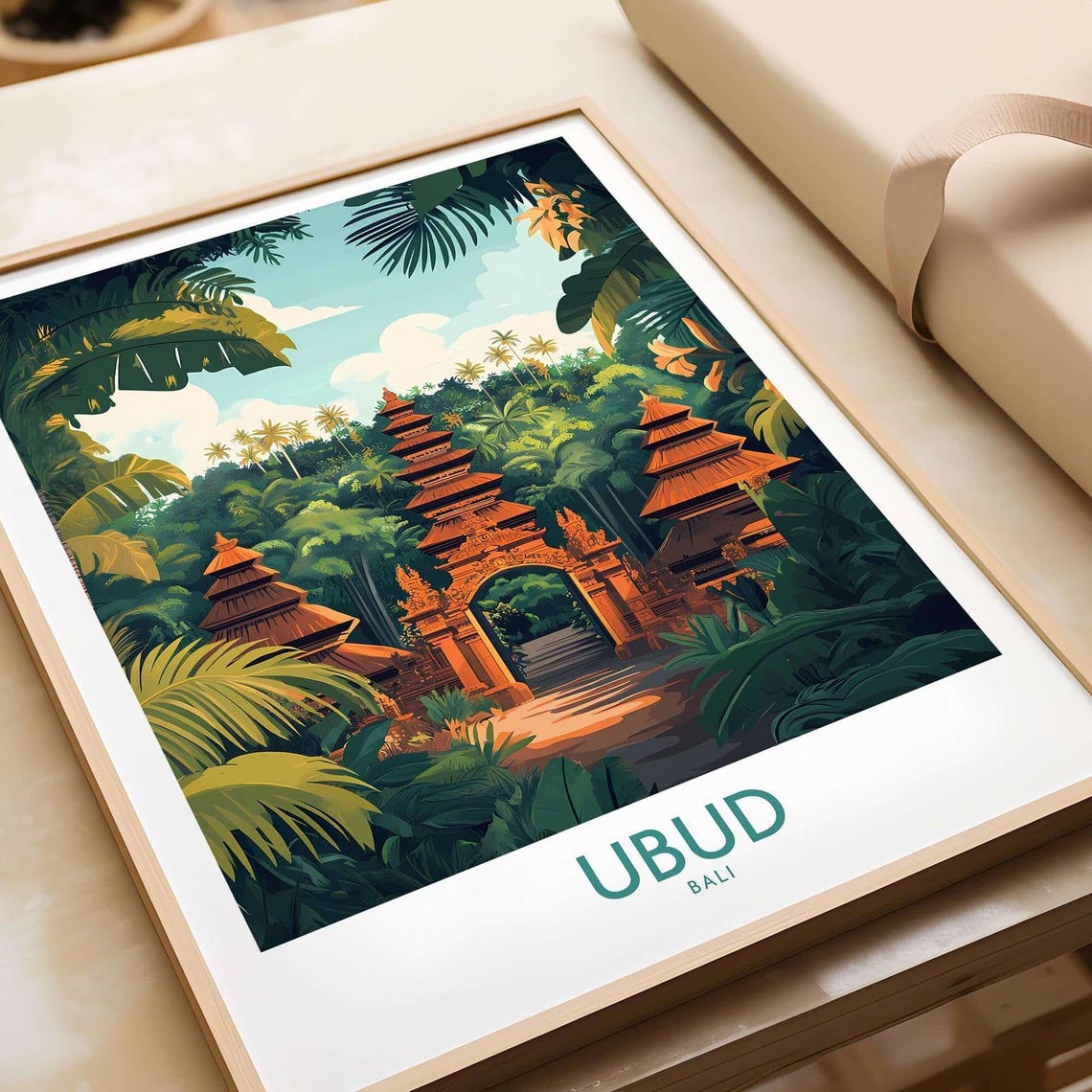 Ubud Bali Travel Poster, Ubud Wall Decor