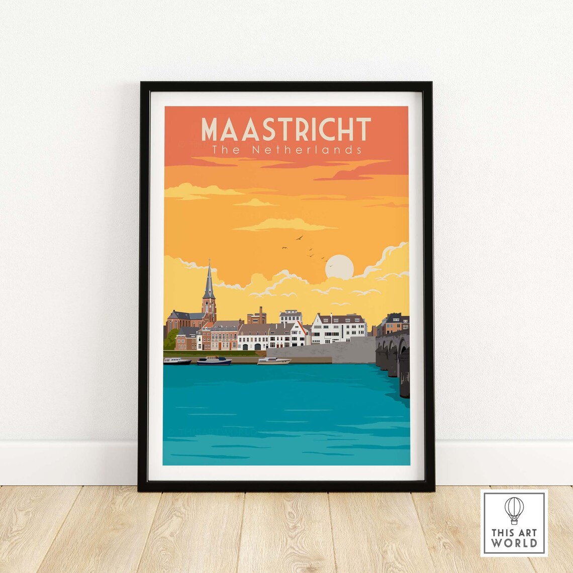 Maastricht Vintage Netherlands Travel Poster Print