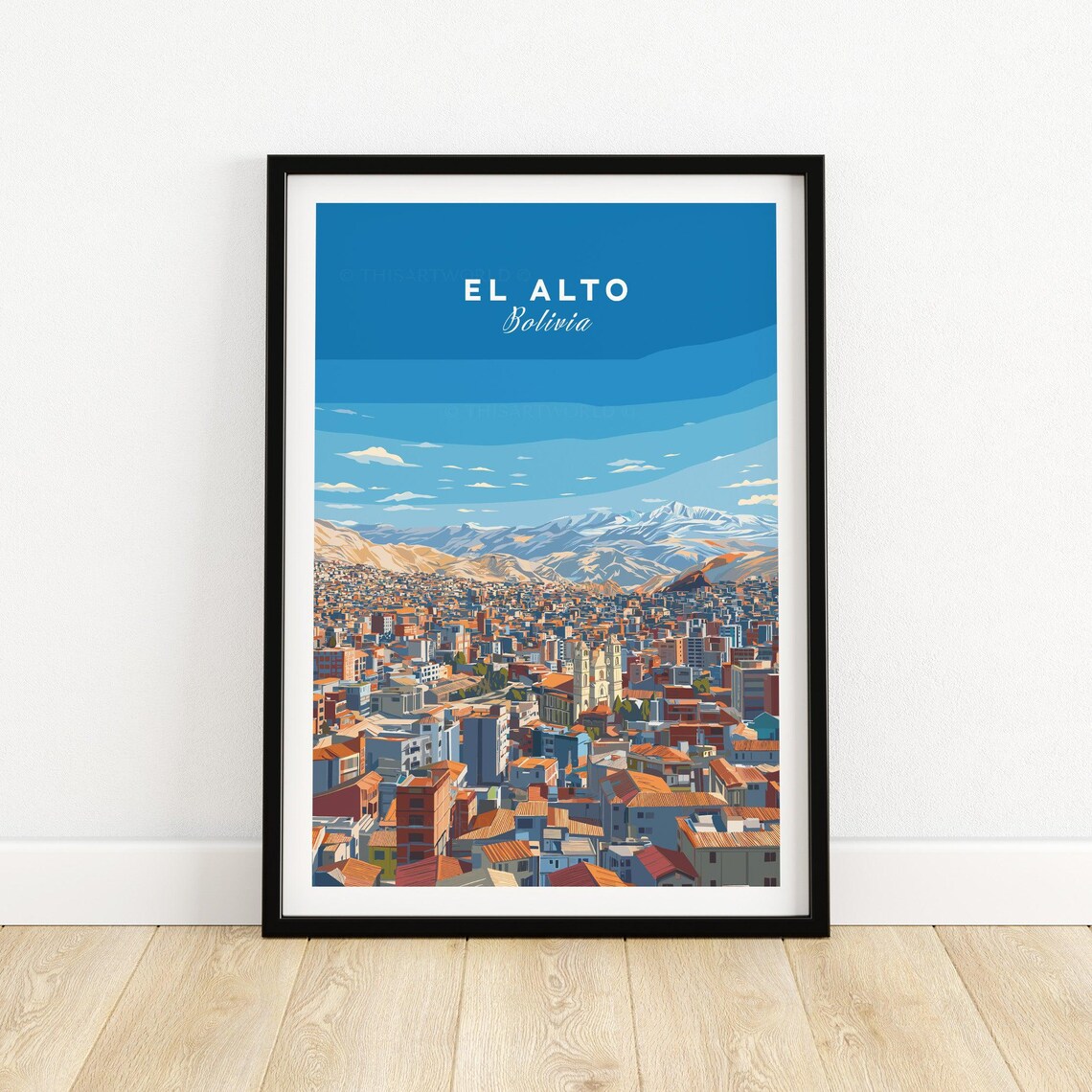 El Alto Bolivia Panoramic City Andes Mountains Urban Art Poster