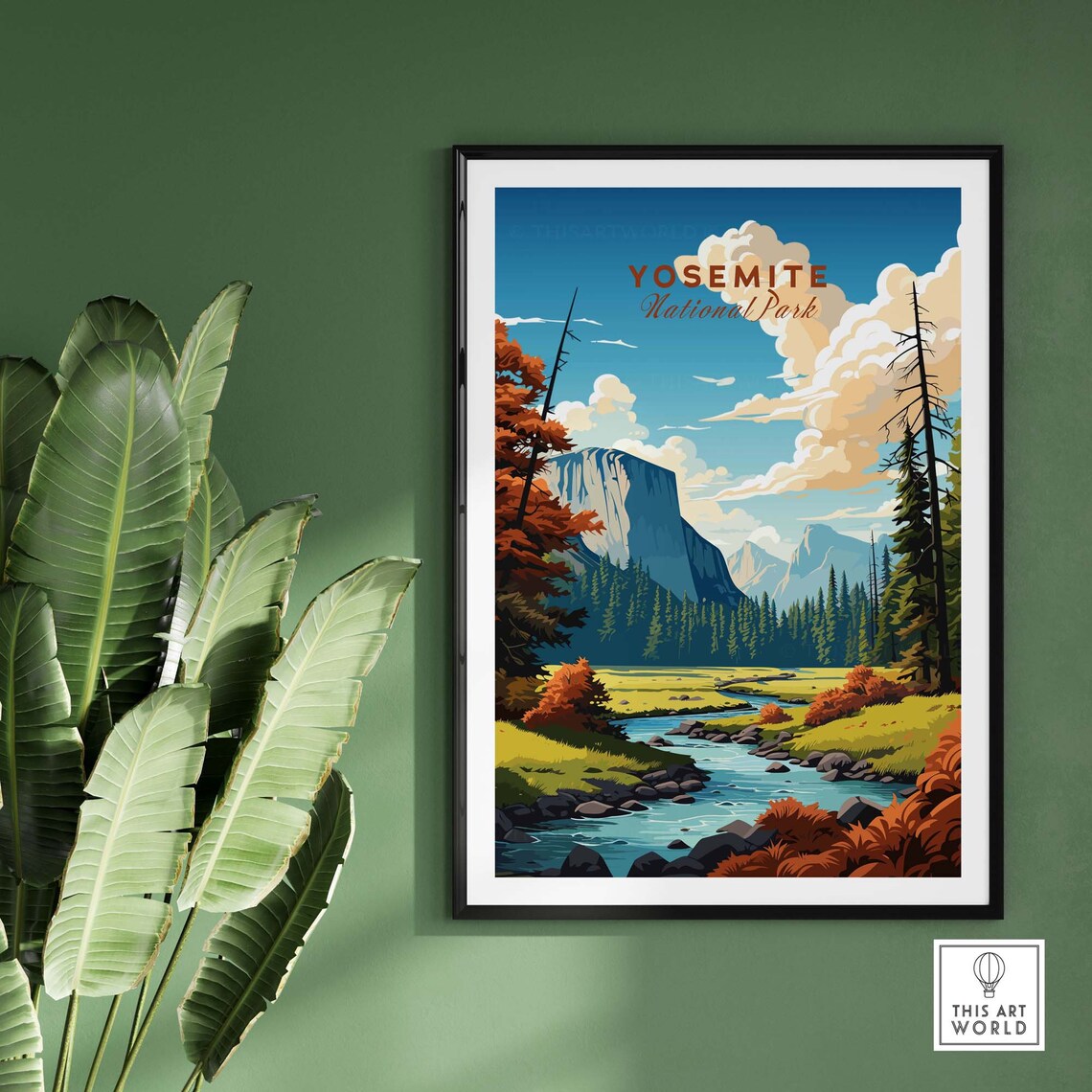 Yosemite National Park Art Print, Nature Illustration - Image 2