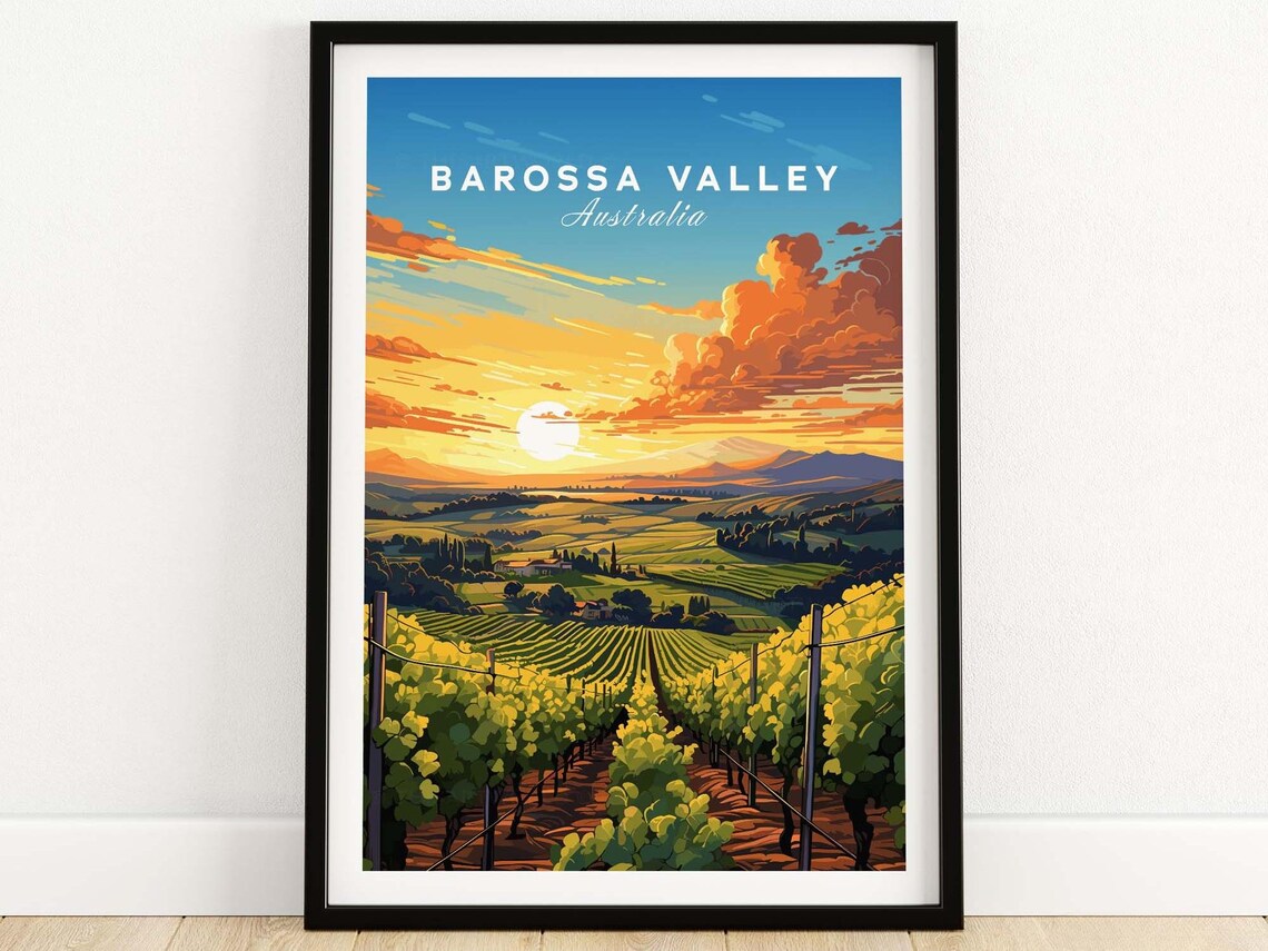 Barossa Valley Australia Travel Poster, Wall Art Print